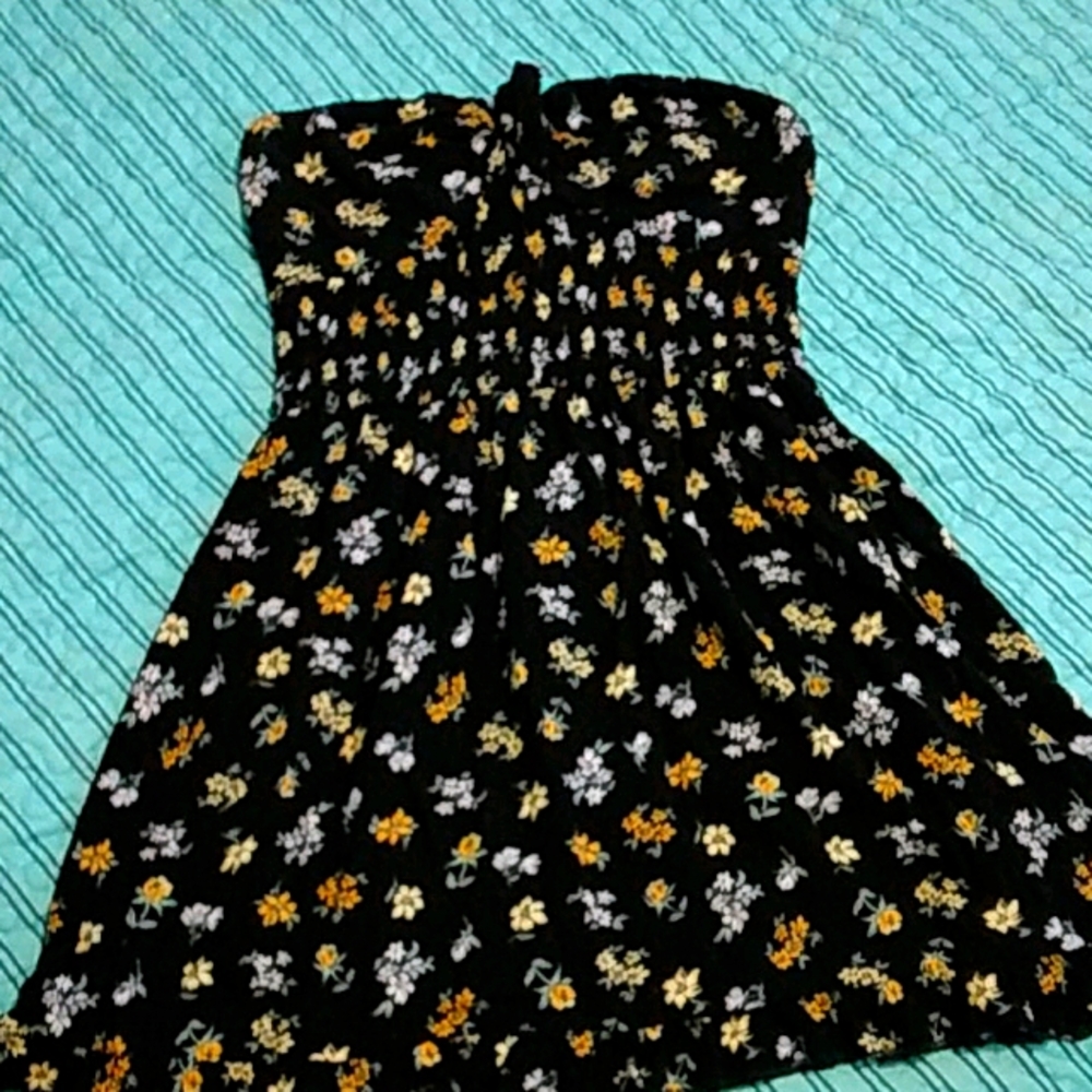 xhilaration black floral dress